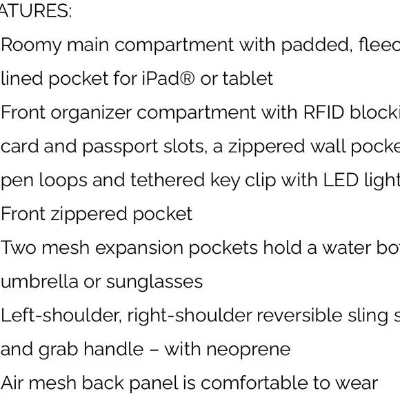 $110 EUC Black Travelon UNISEX Anti Theft Classic Plus Sling Backpack Bag UNISEX - Picture 4 of 13